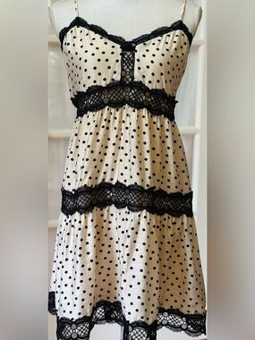 Express Polka Dot Lace Mini Dress NWT Coquette Cottagecore Size L